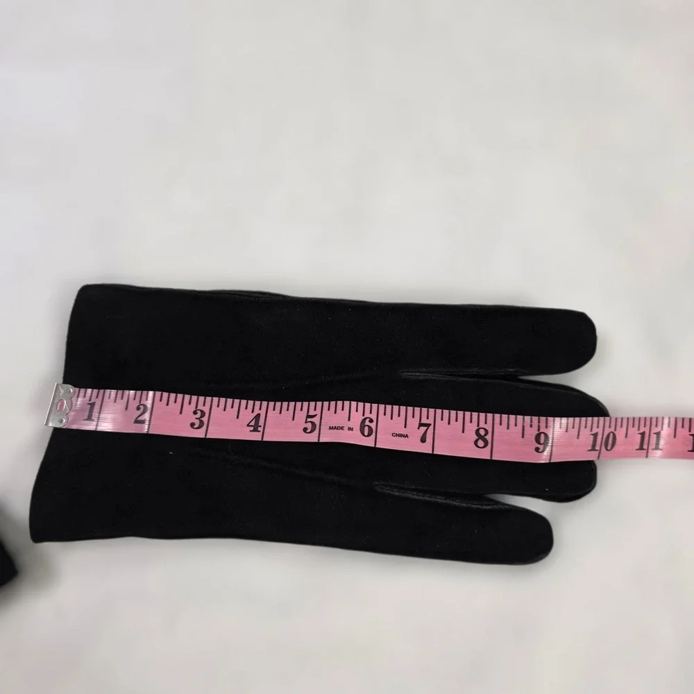 NWT Portolano Goatskin Leather & Lambs Wool‎ Gloves Womens Black Large Lined